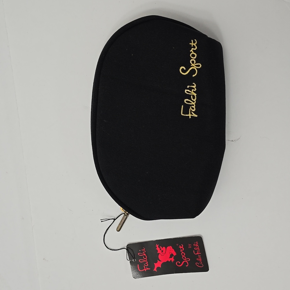 NWT Carlos Falchi Sport Embroidered Travel Cosmetic Toiletry Canvas Pouch Bag